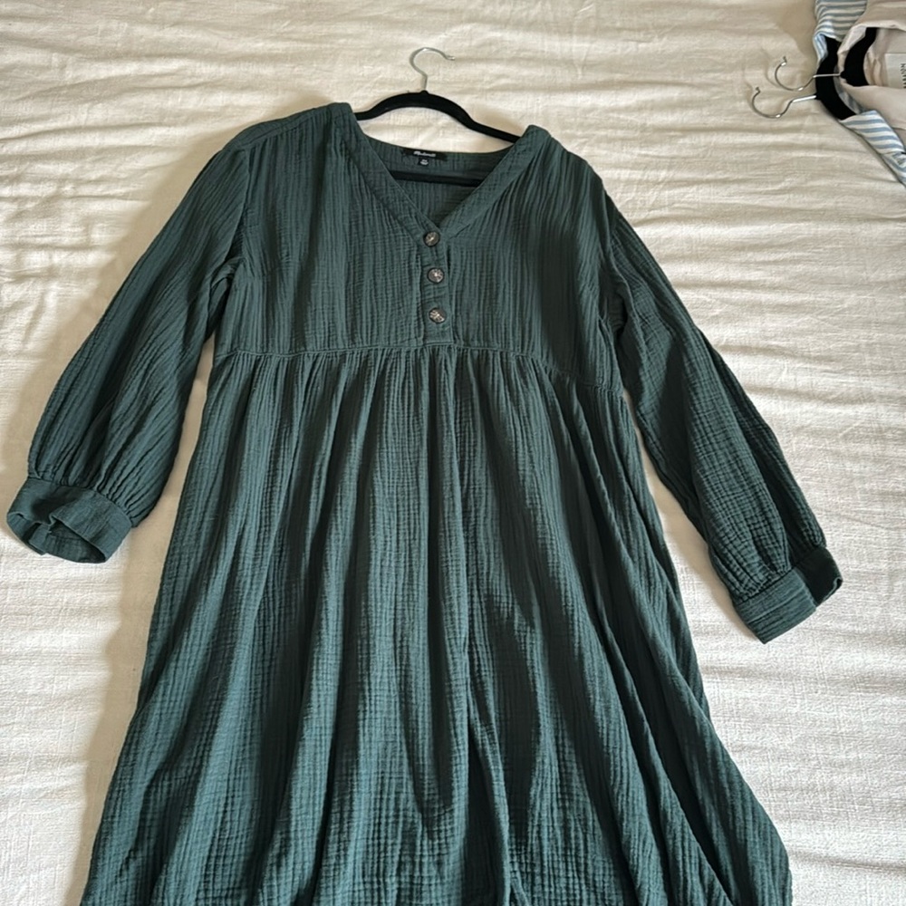 Madewell gauze evergreen dress